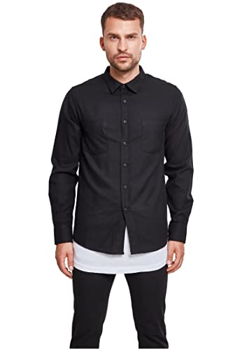 Urban Classics TB297 Checked Regular Fit Herren Freizeit Hemd,Mehrfarbig (blk/blk), Small von Urban Classics