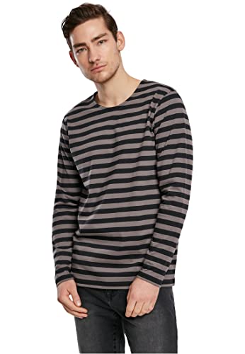 Urban Classics Herren Regular Stripe LS T-Shirt, asphalt/black, XXL von Urban Classics