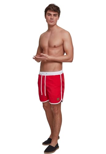 Urban Classics Herren Badehose Retro Swimshorts, Retro Badehose für Männer, mit Kordelzug, erhältlich in vielen Farben, Größen XS-5XL von Urban Classics