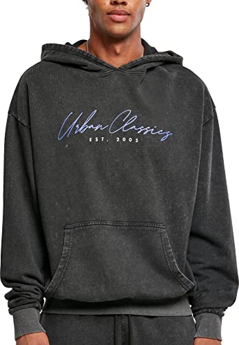 Urban Classics Herren TB4923-Script Logo Hoody Kapuzenpullover, Black, XL von Urban Classics