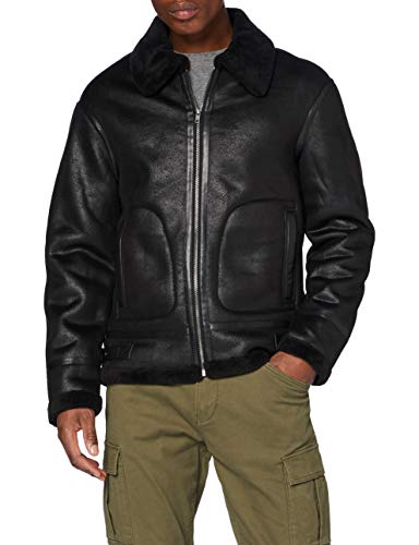 Urban Classics Herren Shearling Jacket Jacken, Black/Black, XL von Urban Classics