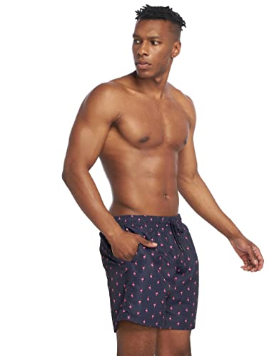Urban Classics Herren Badehose Pattern Swim Shorts, Herren Badeshorts mit Muster, erhältlich in vielen Farbvarianten, Flamingo, 4XL von Urban Classics