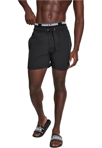Urban Classics Herren Shorts Two in One Swim, Schwarz Blk/Wht 00703, Small (Herstellergröße: S) von Urban Classics