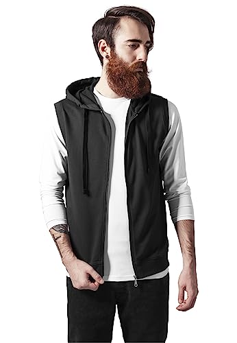Urban Classics Herren Kapuzenpullover Sleeveless Terry Zip Hoody, Gr. Small, Schwarz (Black 7) von Urban Classics
