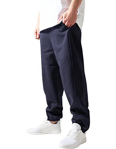 Urban Classics Sweatpants, Herren Sporthose mit weitem Bein, Blau (Navy), L von Urban Classics