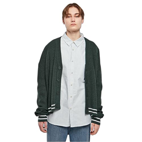 Urban Classics Herren Sporty Boxy Cardigan Sweater, Bottlegreen, 4XL von Urban Classics