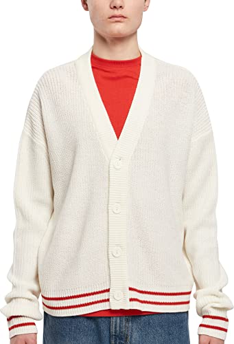 Urban Classics Herren Sporty Boxy Cardigan Sweater, whitesand, XXL von Urban Classics