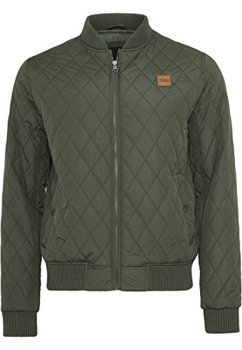 Urban Classics TB862 Herren Steppjacke - Diamond Quilt Nylon Jacke - Ideal als Übergangsjacke, Grün (olive 176), Gr. Large von Urban Classics