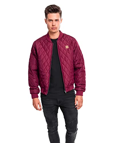 Urban Classics Herren Diamond Quilt Nylon Jacket Jacke, Burgundy, M EU von Urban Classics