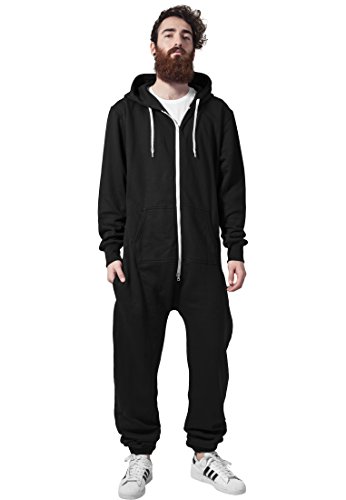 Urban Classics Herren Sweat Jumpsuit Overall, Black/White, XS/S von Urban Classics