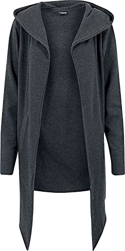 Urban Classics Herren Long Hooded Open Edge Cardigan Strickjacke, charcoal, XL von Urban Classics