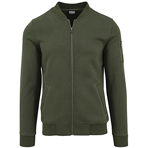 Urban Classics Herren Sweat Bomber Jacket Jacke, Grün (Olive 176), Small von Urban Classics