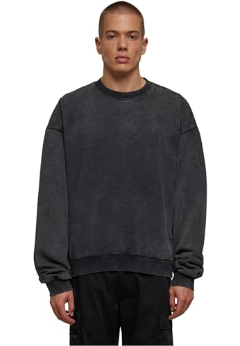 Urban Classics Herren TB6321-Acid Washed Crew Sweatshirt, Black, 3XL von Urban Classics