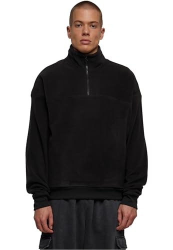 Urban Classics Herren Sweatshirt Basic Polar Fleece Troyer Black 4XL von Urban Classics
