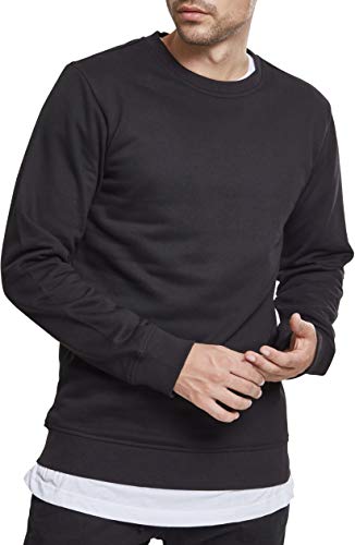 Urban Classics Herren Basic Terry Crew Sweatshirt,, per pack Schwarz (black 00007), X-Large (Herstellergröße: XL) von Urban Classics