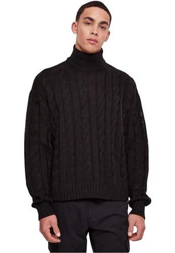 Urban Classics Herren TB6339-Boxy Roll Neck Sweater Sweatshirt, Black, XL von Urban Classics