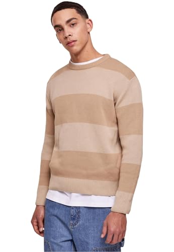 Urban Classics Herren TB6342-Heavy Oversized Striped Sweatshirt, warmsand/wetsand, M von Urban Classics