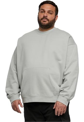 Urban Classics Herren Sweatshirt Organic Boxy Pocket Crew lightasphalt 5XL von Urban Classics