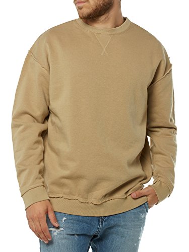 Urban Classics Herren Oversized Open Edge Crew Sweatshirt, warm Sand, XL von Urban Classics