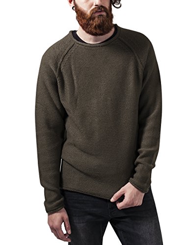 Urban Classics Herren Raglan Wideneck Sweater Sweatshirt, Grün (Olive 176), M EU von Urban Classics