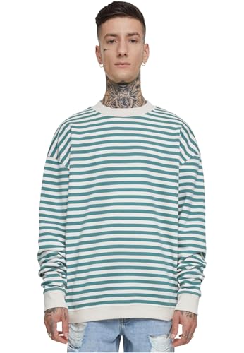 Urban Classics Herren Sweatshirt Striped Crewneck, lässiges Sweatshirt für Männer, Gestreift, Rundhals, whitesand/paleleaf, S Urban Classics Herren Sweatshirt Striped Crewneck, lässiges Sweatshirt für Männer, Gestreift, Rundhals, whitesand/paleleaf, S von Urban Classics