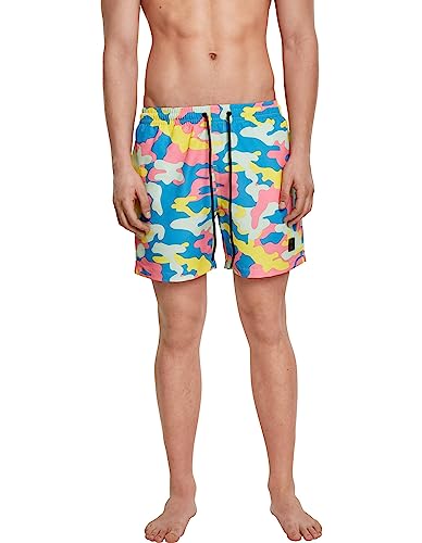 Urban Classics Herren Swim Shorts Badehose, Multicolour (Happy Camo 02062), XXL von Urban Classics