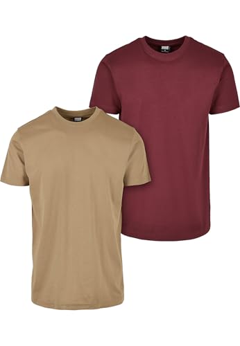 Urban Classics Herren T-Shirt Khaki+Redwine 5XL von Urban Classics