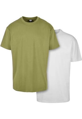 Urban Classics Herren T-Shirt Newolive+White XL von Urban Classics