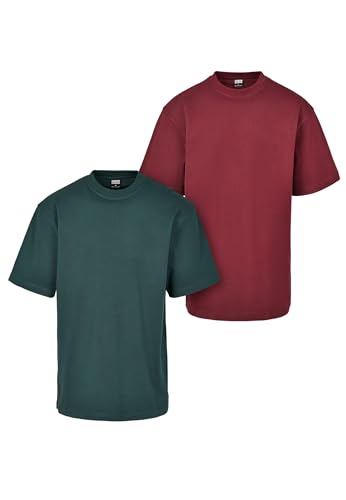 Urban Classics Herren T-Shirt Redwine+Bottlegreen 6XL von Urban Classics