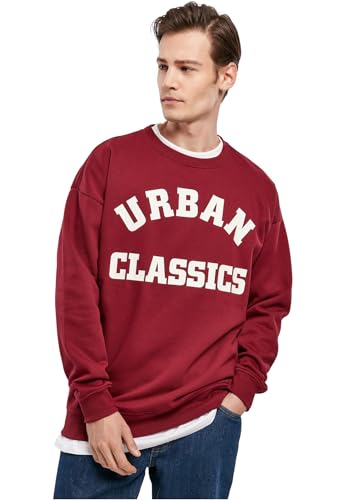 Urban Classics Herren TB3815-College Print Crew Sweatshirts, Burgundy, L Urban Classics Herren TB3815-College Print Crew Sweatshirts, Burgundy, L von Urban Classics