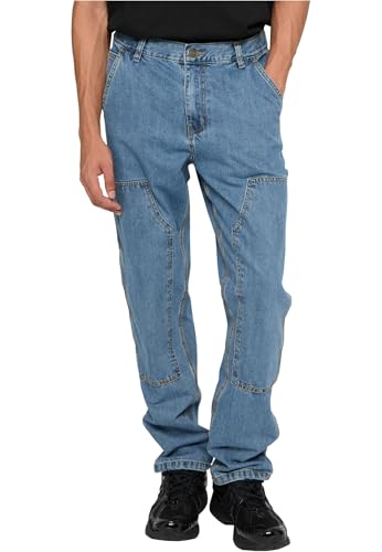 Urban Classics Herren Hose Double Knee Jeans Light Blue Washed 32 von Urban Classics
