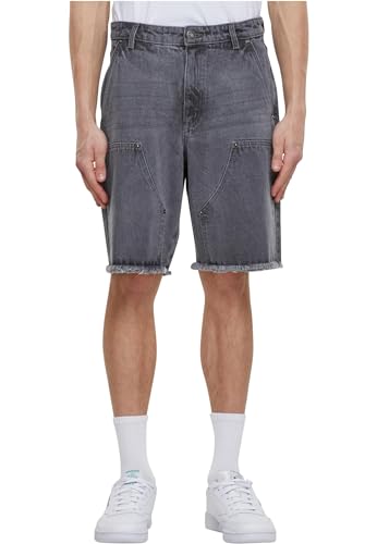 Urban Claasics Herren Jeans Shorts Open Edge Two Knee Denim Shorts, Kurze Jeans für Männer, Loose Fit von Urban Classics