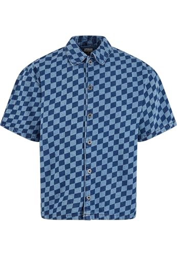 Urban Classics Herren Hemd Laser Check Printed Boxy Shirt, Kariertes Shirt für Männer, Oversized Fit von Urban Classics
