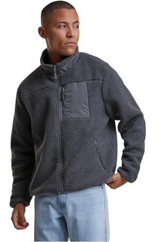 Urban Classics Teddy Jacket with Stand Up Collar cloudgrey, XL von Urban Classics