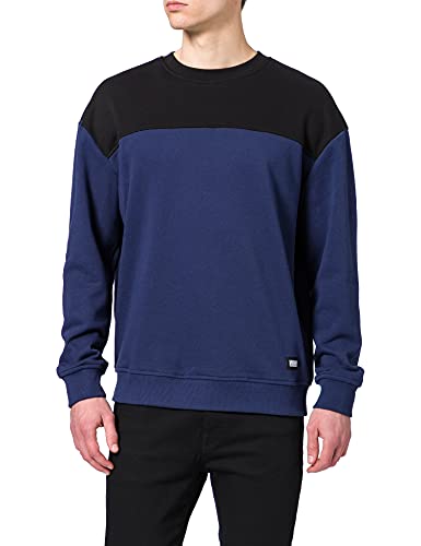 Urban Classics Herren Upper Block Crewneck Sweatshirt, darkblue/Black, S von Urban Classics