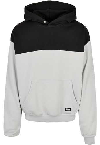 Urban Classics Herren Upper Block Hoody Kapuzenpullover, Lightasphalt/Schwarz, S von Urban Classics