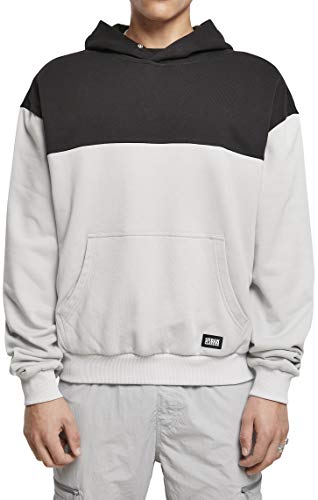 Urban Classics Herren Upper Block Hoody Kapuzenpullover, lightasphalt/Black, M von Urban Classics