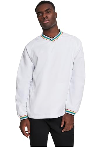 Urban Classics Herren Warm Up Pull Over Pullover, Mehrfarbig (Wht/Multicolor 00563), Small (Herstellergröße: S) von Urban Classics