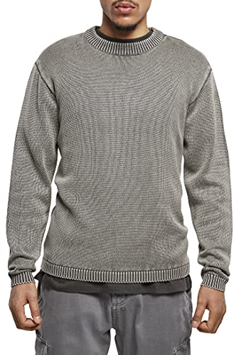 Urban Classics Herren Washed Sweater Sweatshirt, Asphalt, XL von Urban Classics