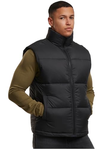 Urban Classics Herren Weste Basic Puffer Vest, Steppweste mit hohem Kragen und seitlichen Eingrifftaschen, Größen S - 5XL von Urban Classics