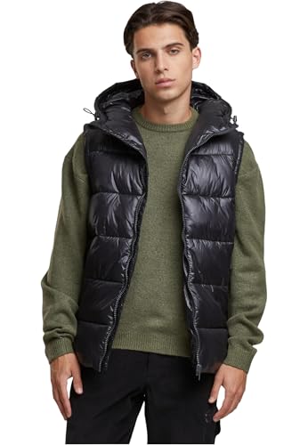Urban Classics Recycled Hooded Puffer Vest black, L von Urban Classics