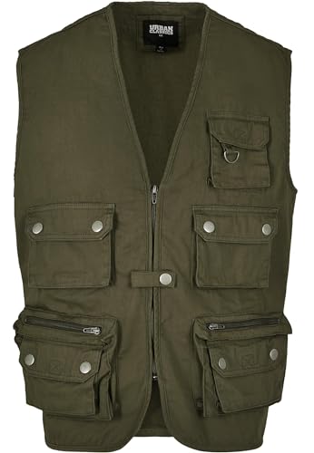 Urban Classics Herren TB3197-Worker Vest Jacke, Grün (Dark-Olive 00551), 3XL von Urban Classics