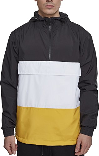 Urban Classics Herren Tb2101-color Block Jacket Pullover, Blk/Chromeyellow/Wht, L EU von Urban Classics