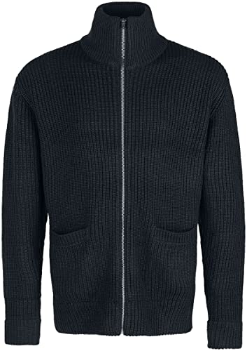 Urban Classics Herren TB4450-Zip Cardigan Sweatshirt, Black, S von Urban Classics