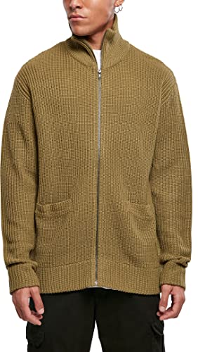 Urban Classics Herren TB4450-Zip Cardigan Sweatshirt, tiniolive, L von Urban Classics