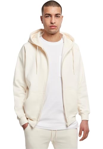Urban Classics Herren Kapuzenpullover Zip Hoody, Sweatjacke mit Reißverschluss für Männer, Loose Fit, 3XL, whitesand von Urban Classics