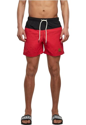 Urban Classics Herren Badehose Block Swim Shorts blk/red XXL von Urban Classics