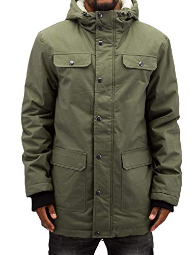 Urban Classics Herren und Jungen Jacke Heavy Cotton Parka mit gefütterter und verstellbarer Kapuze für Herbst und Winter, Olive, Medium von Urban Classics