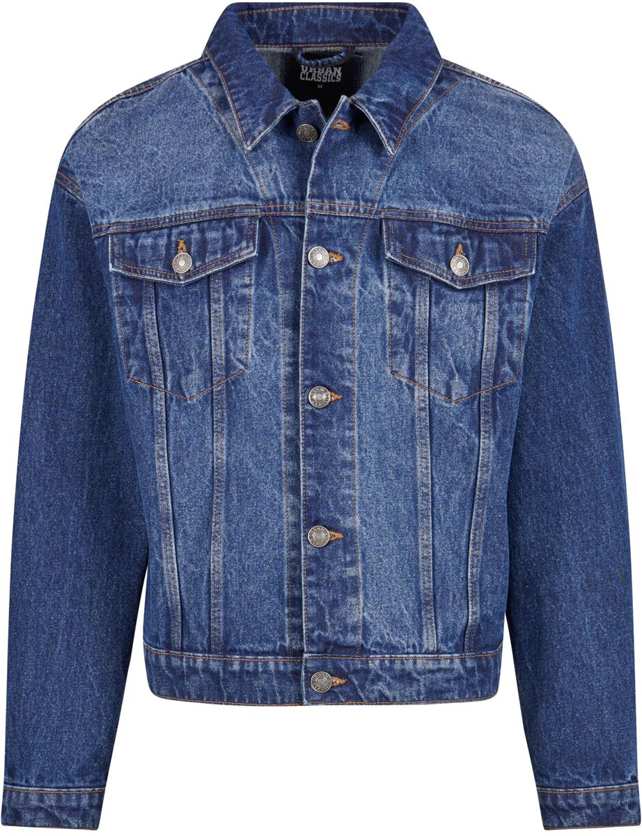 Urban Classics Jeansjacke - Heavy Ounce Boxy Denim Jacket - S bis XXL - für Männer - Größe M - blau von Urban Classics