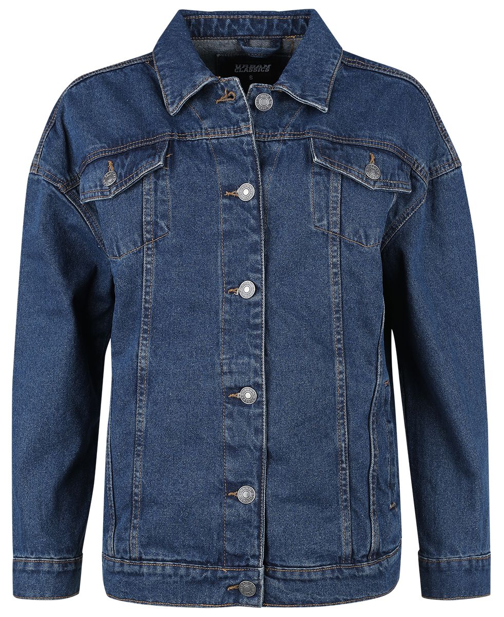 Urban Classics Jeansjacke - Ladies Oversized 90‘s Denim Jacket - XS bis S - für Damen - Größe XS - blau von Urban Classics